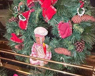 Vintage Gingerbread Chef Christmas Wreath