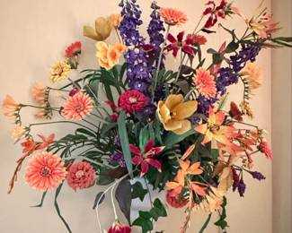 Artificial Floral Arrangement in Urn on Pedestal