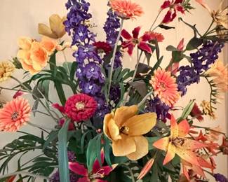 Artificial Floral Arrangement in Urn on Pedestal second image
