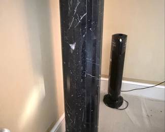 Vintage Custom Made Fluted Black Marble Pedestal Column