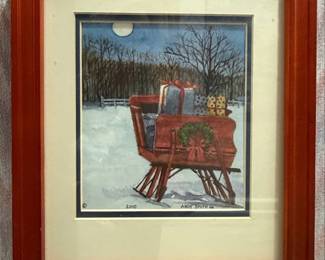 Andy Smith Sleigh Christmas Framed Artwork