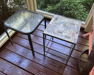Set of Two Contemporary Patio Side Tables