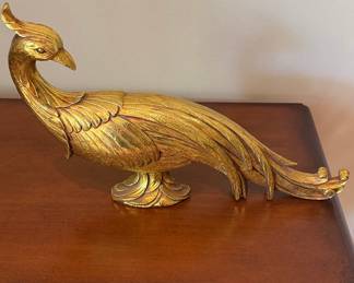 Vintage Syroco Gilt Pheasant Figurine