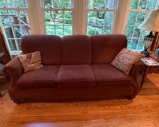 Traditional Three-Cushion Roll-Arm Sofa with Nailhead Trim