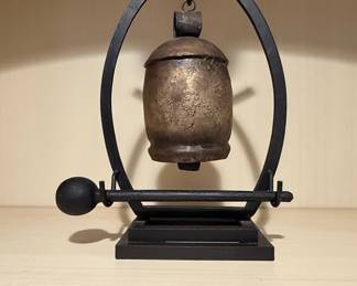 Wrought Iron Table Bell with Bronze Bell