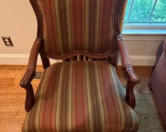 French Louis XV Style Carved Walnut Bergere Chair