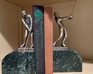Vintage Golf-Themed Bookends