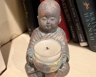 Meditating Monk Votive Candle Holder