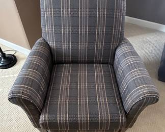 Upholstered Plaid Recliner Chair