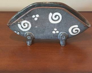 Mid-Century Modern Studio Pottery Napkin Holder