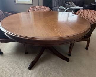 Round Dining Table with Pedestal Base