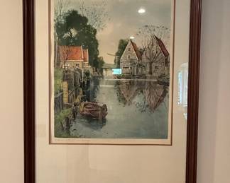 Lucien Philippe Pennerath, 'Reflets sur le Canal de Cassiers' Etching
