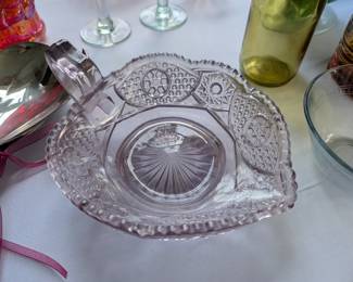 Cut Glass Amethyst Nappy dish 