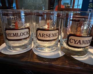 Vintage “Name Your Poison “ Low Ball Glasses