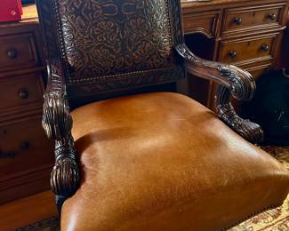 Robb & Stucky - Leather and Hancock Nail Trim - Whittaker Swivel/Tilt Chair