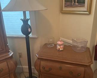 Century Furniture end Tables(2). Pineapple Floor Lamp