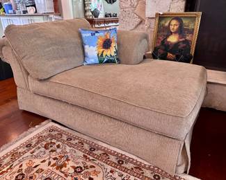 Chaise Lounge.  Beaded sunflower Pillow