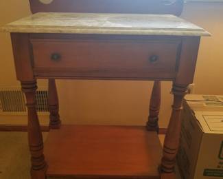Tell city chair marble top nightstand
