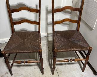 Ladder Back Wicker Chairs