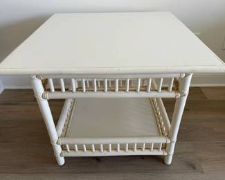 vintage painted rattan table