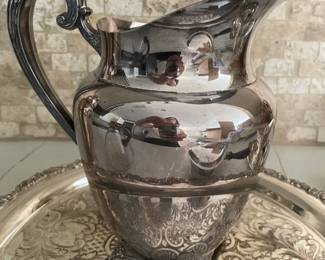 silver plate water pitcher
