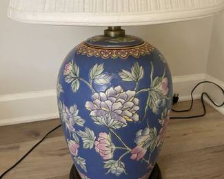 blue floral lamp