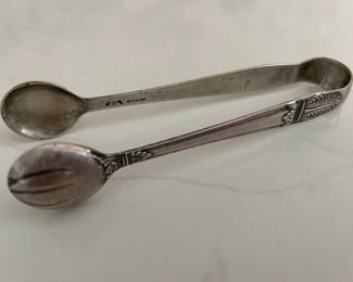 sterling silver sugar cube tongs
