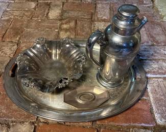 232 silverplateservingtraydecorativebowl