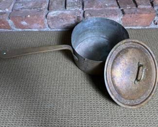 094 vintagecoppersaucepanwithlidandbra