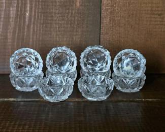 129 pressedglassopensaltcellarsdiamond