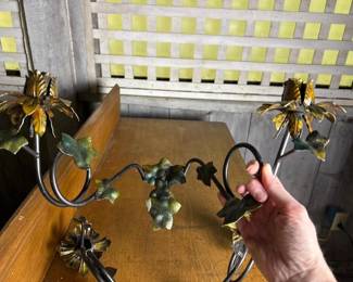 224 pairofwroughtironfloralstylewalls