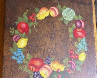 207 handpaintedfruitmotifwoodenboardfo