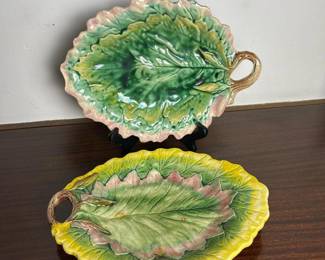026 majolicastyleleafmotifceramicservin