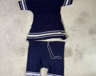186 vintagenavyblueknitbathingsuitwith