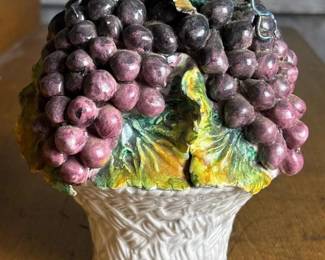 214 italianmajolicaceramicgrapebasket