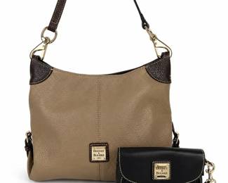 Dooney Bourke Leather Hobo Handbag and Black Wristlet