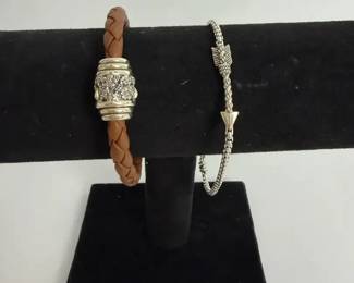 JAI Sterling Silver Arrow Bracelet John Hardy Braided Leather Bracelet
