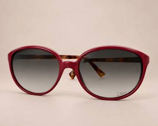 Christian Dior Oversized Red and Tortoiseshell Gradient Sunglasses Made in Italy