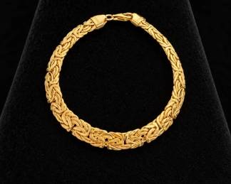 14K Gold ByzantineStyle Link Bracelet 8.14g