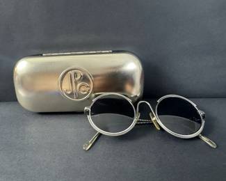 Jean Paul Gaultier Round SilverTone Cable Frame Sunglasses with JPG Hard Case