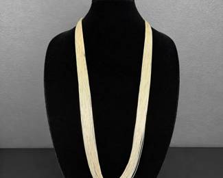 Sterling Silver77.69g, MultiStrand Liquid Silver Necklace