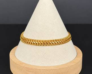 14K Yellow Gold Double Curb Link Bracelet 4.82g