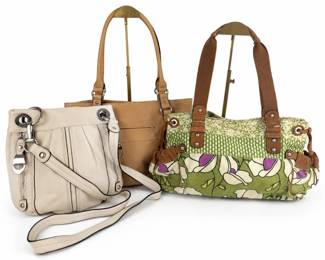 B. Makowsky Genuine Leather Handbags Fossil Floral Shoulder Bag Collection
