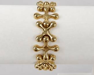 Italian 14K Gold Sculptural Link Bracelet --19.16g