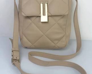 Vince Camuto Quilted Taupe Crossbody Handbag