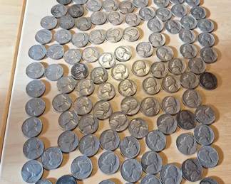 Large Jefferson Nickel Collection  100 Vintage U.S. Nickels