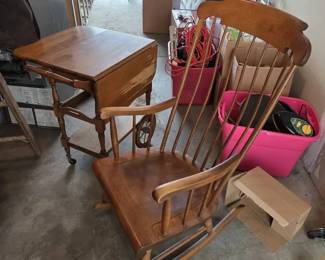 Vintage Wood Tea Cart  DropLeaf Serving Cart  Rocking Chair