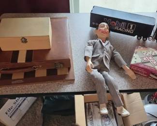 Vintage Peewee Herman Talking Doll, Backgammon, Chess  Games Lot