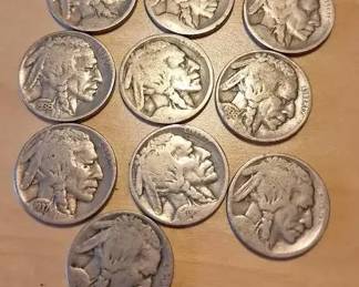 Buffalo Nickel Collection  10 Vintage U.S. Coins