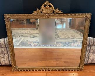 Large Vintage Gold Toned Mirror